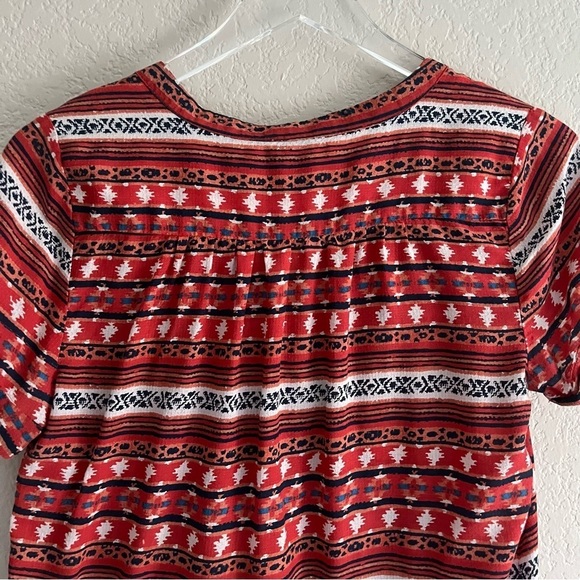 LUCKY BRAND Short Sleeve Aztec Tribal Print Blouse - Picture 8 of 11
